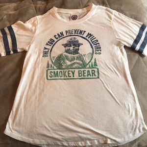 Smokey the bear baseball tee